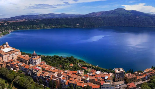 aerial view of Castel Gandolfo and the papal residence